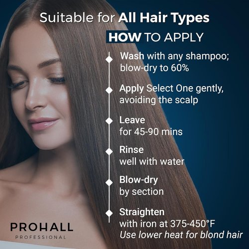 Prohall Select Brazilian Keratin Treatment - Formaldehyde-Free Blowout Complex 4.05 oz | At-Home Hair Smoothing