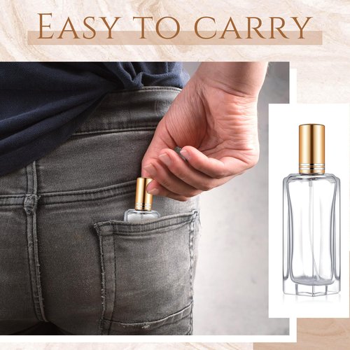 Domensi 30 Pcs 10/20/30 ml Perfume Travel Refillable Bottles Glass Spray Bottle Perfume Atomizer for Cologne Dispenser Leak-proof Fragrance Bottles Atomizer Pump Bottle Kit (Gold)