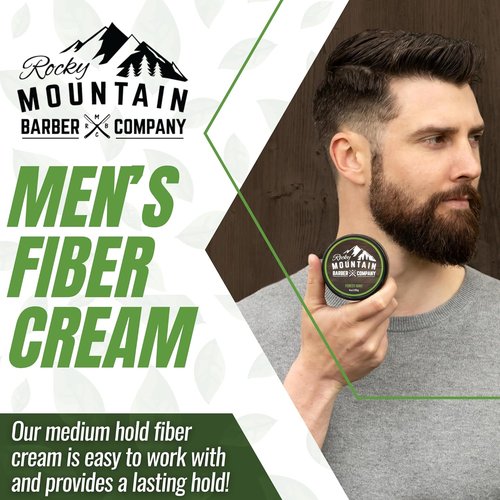 Skiennix Men’s Fiber Hair Cream - Medium Hold & Shine for All Hair Types - 4 oz | No Artificial Fragrance