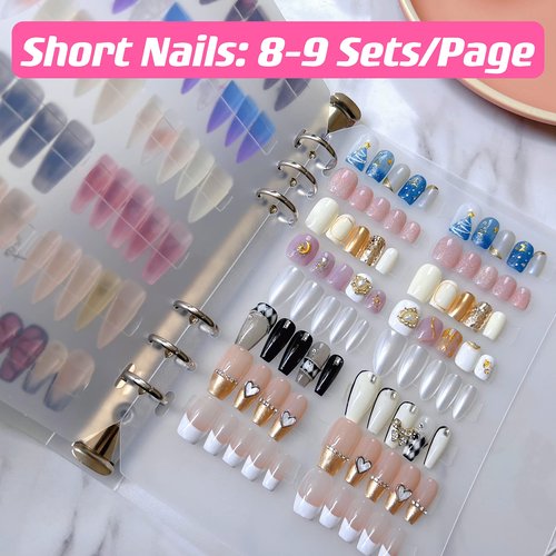 CloudTrip Press on Nail Storage and Display Binder Book - A5 Size, 6 Pages, 60 Double Sized Tape, False Nails Storage Book (A5 Binder)