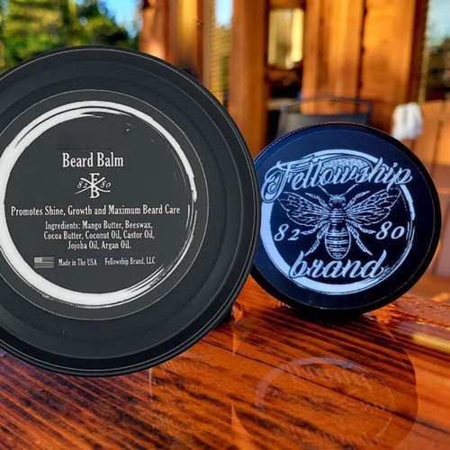 Fellowship Brand Natural Beard Balm For Men - Sandalwood Musk - Organic Argan Oil And Jojoba Oil - Beard Softener And Beard Moisturizer For Men Beard Styling Balm (1 Pack, 2oz)