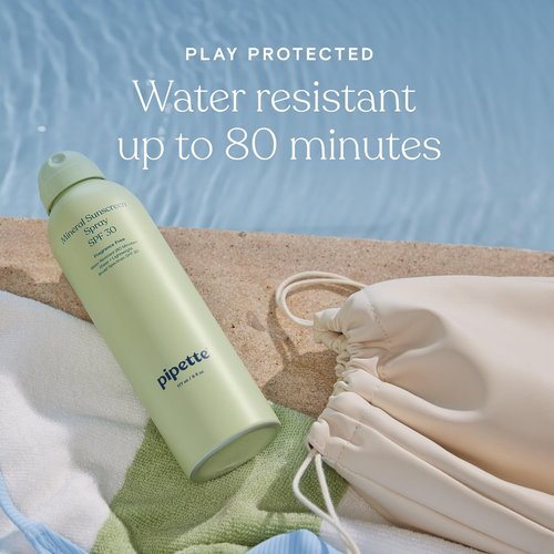 Pipette Baby Mineral Sunscreen Spray SPF 30 - Water-Resistant Non-Nano Zinc Oxide | 6 oz, Safe for Sensitive Skin