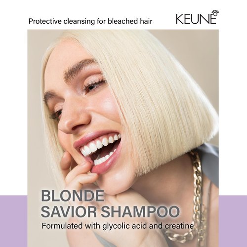 Keune Care Blonde Savior Shampoo, Sulfate-Free & Strengthening Cleanser for Blonde & Bleached Hair, 10.1 Fl Oz