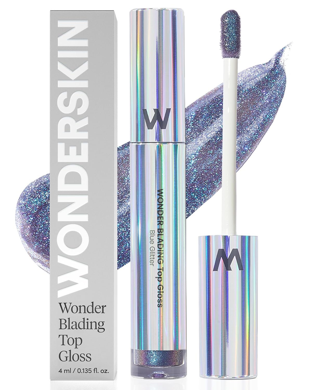 Wonderskin Lip Gloss - Hydrating High Shine Finish with Blue Glitter | Perfect for Stunning Lips