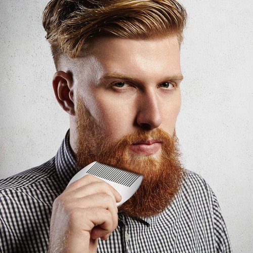 Boao 2 Pcs Metal Hair Combs for Women Men Stainless Steel Beard Mustache Comb Credit Card Size Lice Wallet Pocket Fine Cutting Teasing Barber Hair Styling Dandruff Remove Dreadlock(Silver)