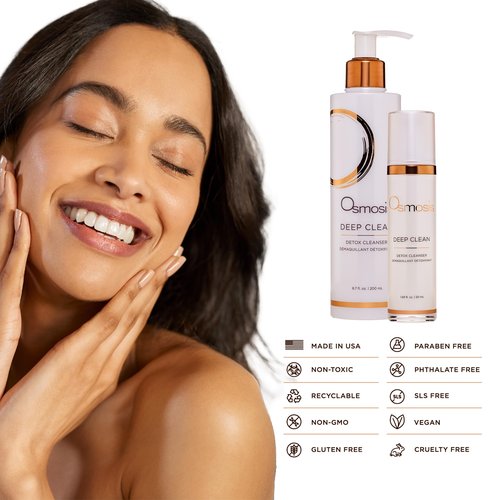 OSMOSIS DEEP CLEAN Detox Facial Cleanser, Face Wash with Coconut Oil for Oily, Blemish-Prone Skin, Gently Removes Impurities, 1.69 Fl Oz