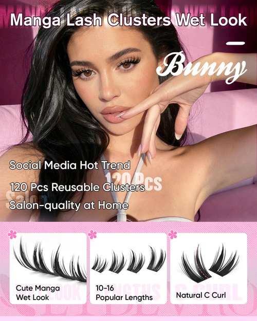 EYDEVRO Manga Lash Clusters Kit Fairy Eyelash Clusters Kit Wet Look Anime Cluster Eyelash Extensions Kit 10-16mm Natural Wispy DIY Lash Extension Kit Waterproof Lash Bond and Seal Tweezers Brush