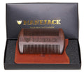 Wooden Beard Comb with Carrying Pouch - Top Pocket Combs Kit for Men - Perfect for Beard, Head hair, Mustache-Dry Use with Balms and Oils - Fine and Coarse Teeth