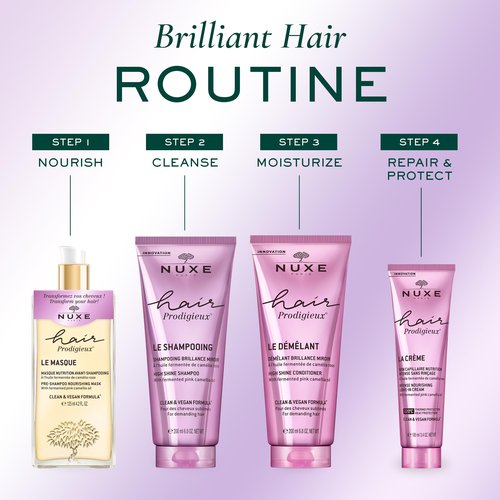 Nuxe Hair Prodigieux Intense Nourishing Leave-in Cream. Repairs & Protects Hair From Heat, For Soft, Shiny and Healthy Looking Hair. With Argan and Jojoba Oil, 3.4 Fl Oz