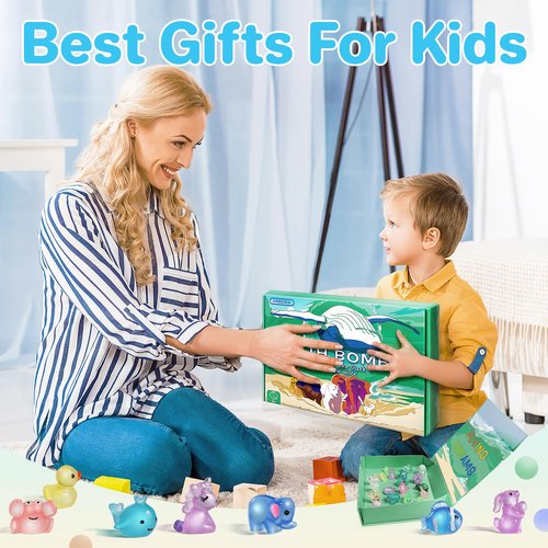 Bath Bombs for Kids with Toys Inside - 24 Pack Kid Bath Bombs with Glow in The Dark Surprise Toys Inside, Valentines Easter Gifts for Kids Girls Boys, Easter Basket Stuffers, Organic Bubble Bath Fizzy