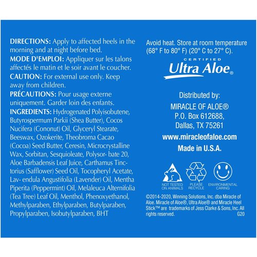 2 Pack - Heel Balm for Dry Cracked Feet - Miracle Heel Stick for Cracked Heel Repair - Cracked Heel Treatment - Formulated with Pure Aloe Vera, Tea Tree Oil, Shea & Cocoa Butters | 2.5 oz