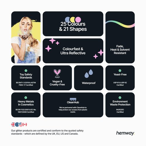 Hemway Ultra Sparkle Glitter Butterfly Shape 50g Rose Gold | Shaped Glitter for Arts & Crafts, Card Making, Crafting, Sparkle Decoration