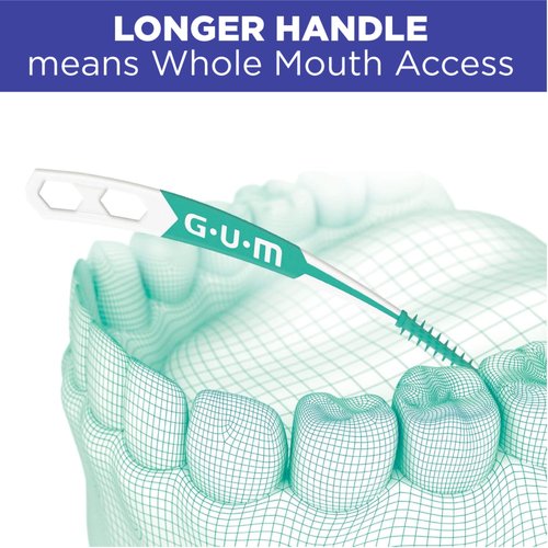 GUM Soft-Picks Advanced, Easy to Use Dental Picks for Teeth Cleaning Health, Disposable Interdental Brushes with Convenient Carry Case, Dentist Recommended Dental Picks, 90 Count (Pack of 3)