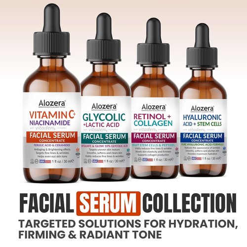 Alozera Vitamin C Facial Serum - Anti-Aging Niacinamide & Ferulic Acid for Radiant Skin | 1 oz