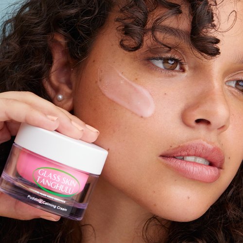 OLIVIAUMMA Glass Skin Tanghulu Fig Pudding Calming Cream - Korean Face Moisturizer for Dry Skin - Ceramide + Aloe Vera - Lightweight Pudding Texture - Deep Hydration & Moisture Barrier Support - 50g