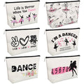 Gerrii 6 Pack Dance Makeup Bag Gift Dancer Cosmetic Bags Ballet Recitals Dancer Team Ballet Gifts Toiletry Zipper Pouch Portable Ballerina Travel Case for Women Ladies Dance Lover Rewards(Classic)