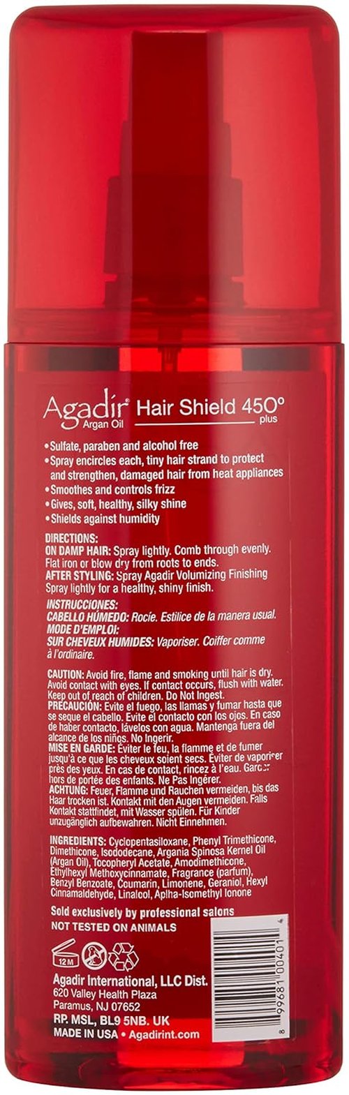 AGADIR Hair Shield 450 Spray Treatment - Protects Hair From Heat Damage | 6.7 Fl Oz