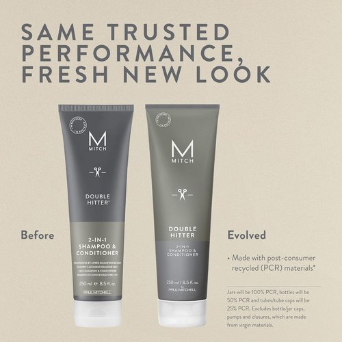 MITCH by Paul Mitchell 2-in-1 Shampoo & Conditioner for Men - All Hair Types, Refreshing Formula