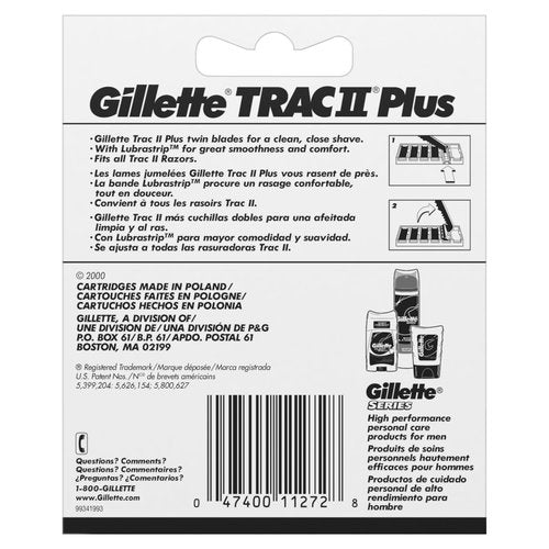 Gillette TRAC II Plus Mens Razor Blade Refills, 10 Count, Delivers a Clean, Close Shave