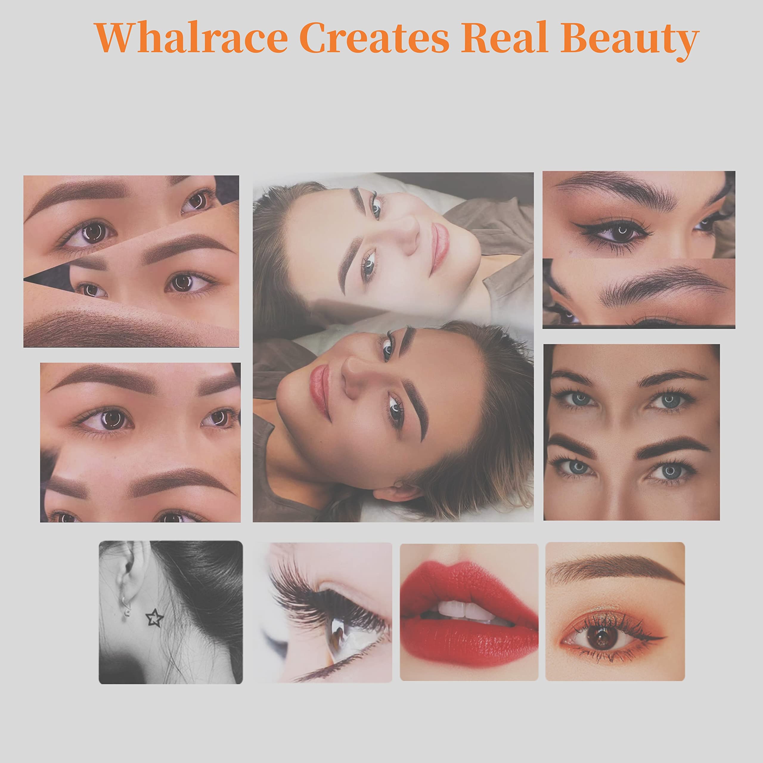 Whalrace PMU Machine, cordless Permanent Makeup Machine Kit with 10 PMU Needles & 1 Lithium Battery, Tattoo Machine Microblading Machine for Eyebrows, Lips, Eyeliners - Rose Gold