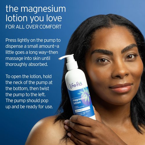 Life-flo Magnesium Lotion - Relief and Relaxation with Magnesium Chloride from The Zechstein Seabed - Soothes Muscles and Joints - Hypoallergenic, 8oz Pack of 1, Unscented