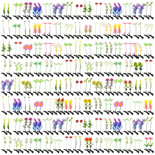 Tigeen 300 Pieces Bean Sprout Hair Clip Funny Plant Hairpins Little Grass Sprout Clips Flower Butterfly Mushroom Hair Accessories Barrettes Headwear for Women Party