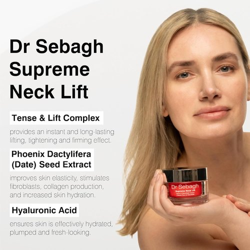 Dr Sebagh Supreme Neck Lift - Firming & Rejuvenating Neck Cream for Wrinkles | 1.7 fl oz - Smooth & Restore Elasticity