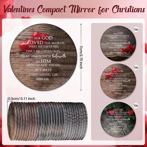 Geetery 30 Pcs Mothers Day Gifts Bulk for Church Compact Mirrors Bible Verse Makeup Mirrors Portable Purse Religious Gifts for Women Friends Office Coworkers Church Members Family