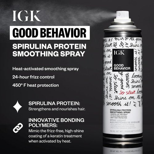 IGK GOOD BEHAVIOR Holiday 2025 Gift Set | Flexible Hairspray, Smoothing Spray & 4-in-1 Prep Spray - Anti-Frizz, Heat Protection & Shine for All Hair Types