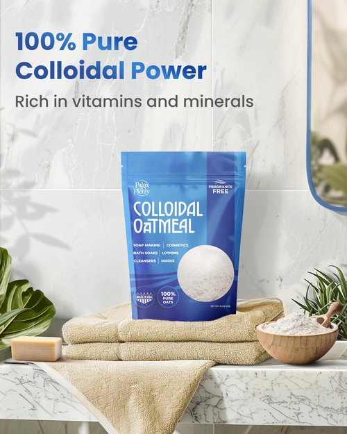 Palm and Plenty 100% Colloidal Oatmeal - Unscented, Ideal for DIY Bath Products, Skincare, Cosmetics, Natural Oatmeal Bath for Itching Adults, Soothing Agent for Itchy, Irritated Skin, 16oz
