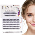 EHSZM BEAUTY POP PRESS 12-14mm Self-Adhesive Lash Clusters Kit, Natural-Curl, 1-Minute Pre-Glued Press-On, All-Day No-Fall, Thin Invisible Band, Natural Wispy Naked Makeup Look, Includes Tweezers