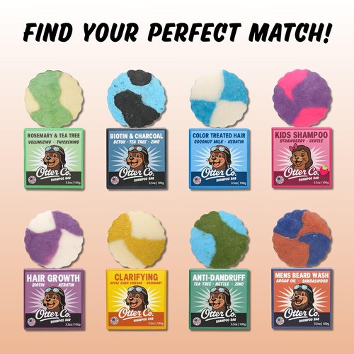 Otter Co. Men's Shampoo Bar & Beard Wash - Argan Oil & Sandalwood | Vegan, Sulfate-Free, Non-Toxic - 100% Organic Ingredients, All Hair Types