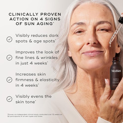 Medik8 Super C Ferulic Serum - 30% Ethylated L-Ascorbic Acid with Vitamin E - 1.0 oz Gluten-Free Face Serum