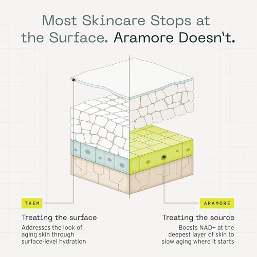 Aramore NAD+ Skin Care Treatment - Energizing Formula Targets 12 Signs of Aging | 50ml