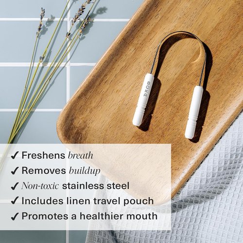 Boka Tongue Scraper - Stainless Steel Cleaner with Travel Pouch | Freshen Breath for Adults & Kids (Pack of 2)