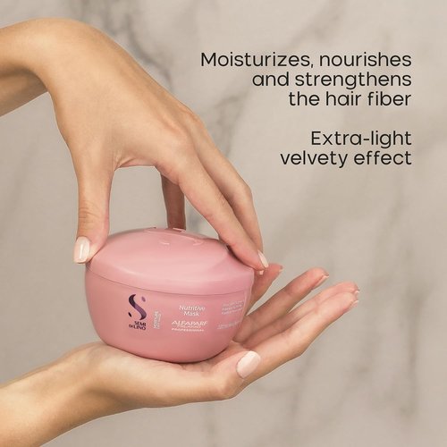 Alfaparf Milano Semi Di Lino Moisture Nutritive Mask - Hydrating Treatment for Dry Hair | Color Safe, Sulfate-Free