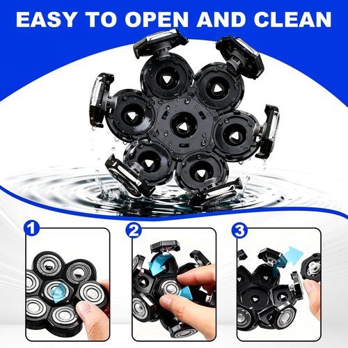 7 Head Shaver Replacement Head Shavers for Bald Men for Most Brand Men Foil Shaver Razor Universal Shaver Head,3pack