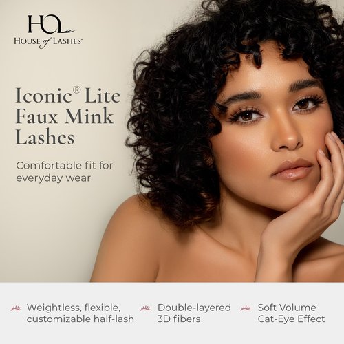 House of Can't Lash Without Set - Complete Lash Kit Includes Iconic Lite Faux Mink Lashes, Clear Lash Glue, and Precision Applicator - Effective For All Day Wear