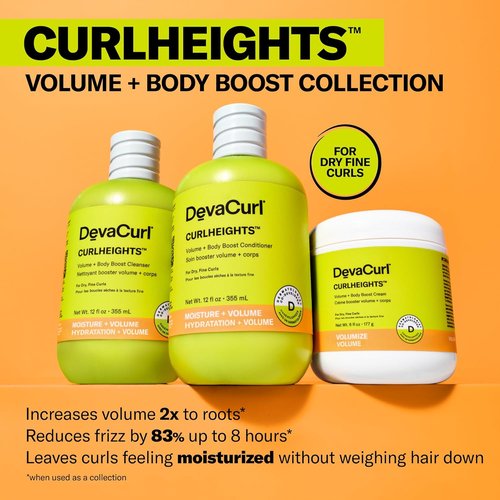 DevaCurl CurlHeights Cleanser - Volume & Body Boost for All Curl Types | 12 oz