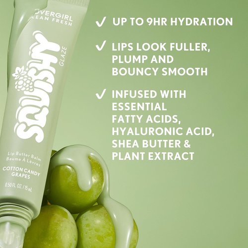 COVERGIRL Clean Fresh Lip Butter Balm - Flavored, Non-Sticky, Enriched with Vitamin E & Shea Butter | 120 Cotton Candy Grapes (Sheer Mint)