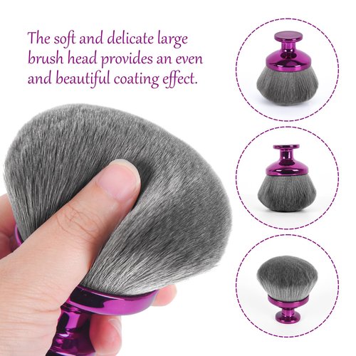 KEYMEIBC Large Kabuki Body Brush, Self-Tanning Applicator, Suitable for Mixed Bronzing Sun Protection Body Cream, Dry and Wet Multi-Use, 90mm Big Brush Head, (Purple)