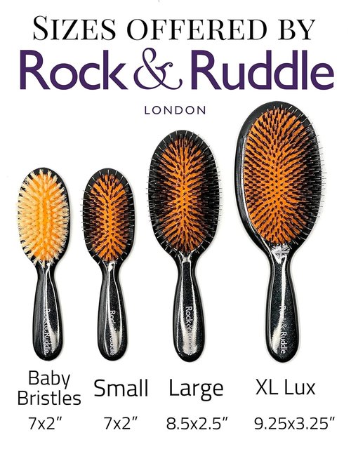 Rock & Ruddle Natural Mixed Bristle Hair Brush - Large 21 cm for Women & Kids | Perfect for Wet or Dry Hair, Detangling & Smoothing