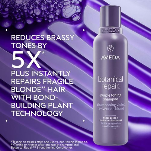 Aveda Botanical Repair Purple Toning Shampoo - Reduces Brassy Tones for Blonde, Silver & Grey Hair | 6.7 fl oz