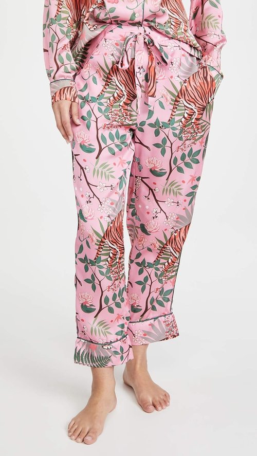Karen Mabon Women's Pajama Set - Tiger Blossom Design for Ultimate Comfort & Style