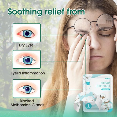 AROIC 60 Pack Steam Eye Masks Disposable for Dry Eyes, Heated Eye Mask Warm Compress for Eyes, Relaxation Valentines Day Gifts, Travel Essentials - Lavender, Unscented, Chamomile, Rose