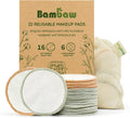 Bambaw Reusable Makeup Remover Pads - 22 Soft Cotton Rounds with Laundry Bag for Easy Storage