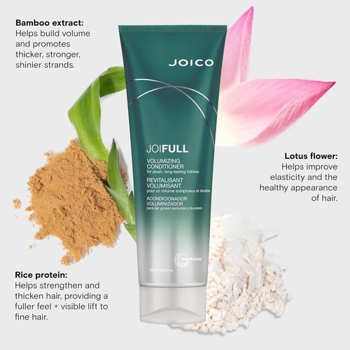 Joico JoiFULL Volumizing Conditioner - Instant Body & Long-Lasting Fullness for Fine Hair | Boost Shine with Lotus Flower & Bamboo Extract