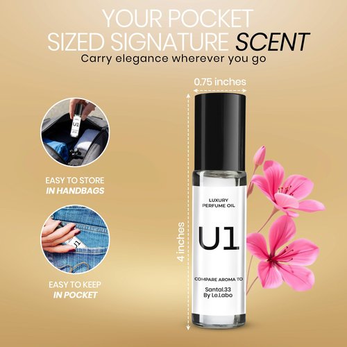 PICNTELL U Series Impression Perfume Oil Roll-On – Unisex Travel-Friendly Fragrance Based on Iconic Luxury Scents, Long-Lasting Perfume for Men & Women (1 - Pack, U1)