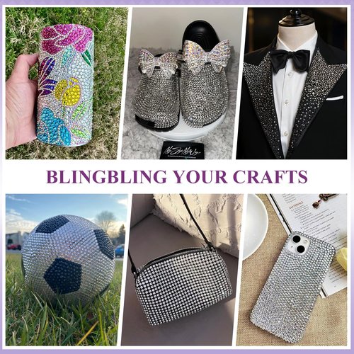 3000PCS SS16/4mm Crystal Rhinestones (Clear), Bedazzling Flatback Glass Rhinestones for Crafting DIY Nail Art Makeup Decoration, Gems Diomand Charms for Tumbler Shoes Clothing Mug