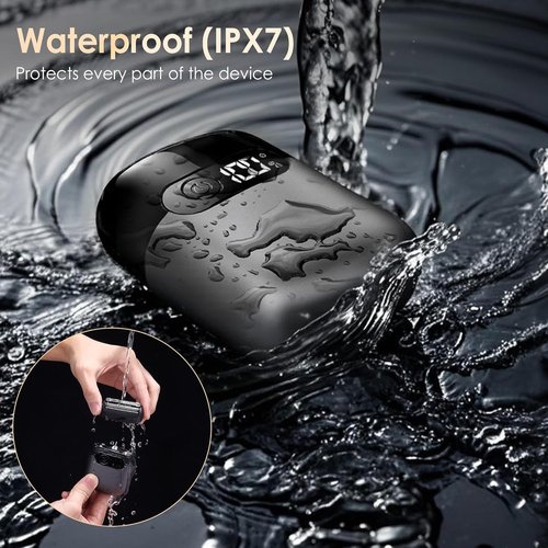 Skiennix Electric Razor - Foil Shaver & Beard Trimmer | IPX7 Waterproof, Fast Charge, Charcoal Black